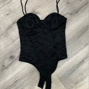 Zara Satin Effect Corset Bodysuit. Sz Xsmall  Brand New with tags